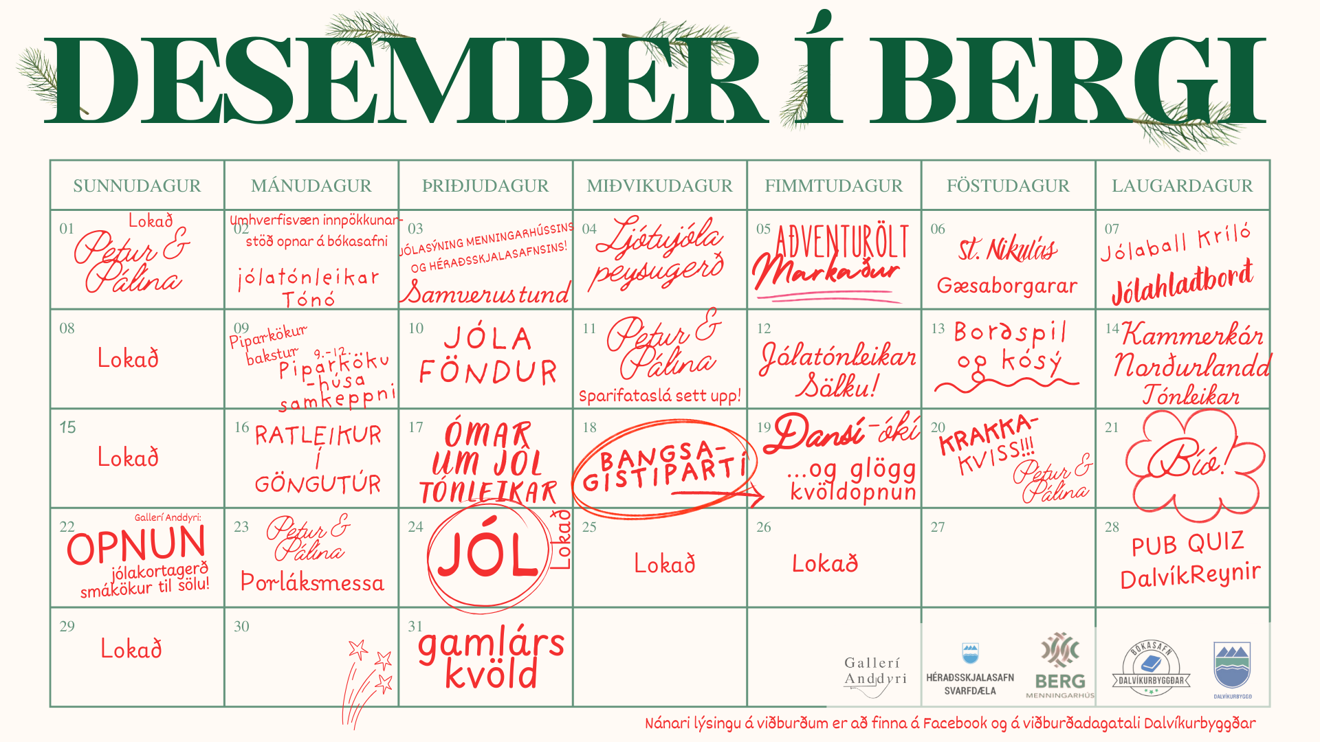 Gluggi 1: Jóladagatal safna Dalvíkurbyggðar og Menningarhússins Bergs