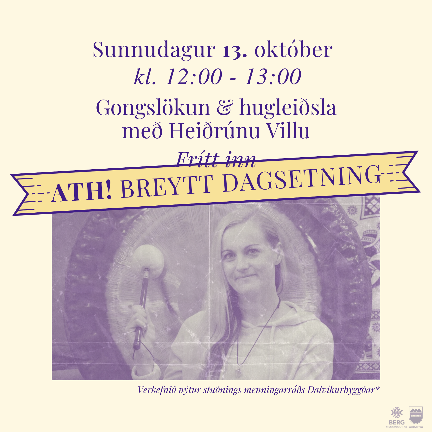 Gongslökun og hugleiðsla með Heiðrúnu Villu