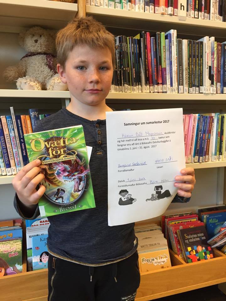 Hákon Daði þátttakandi í sumarlestri 2017 Hákon Daði þátttakandi í sumarlestri 2017