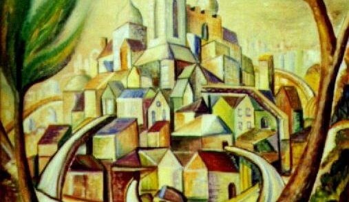 OO6 – Friðarhöll – Olía á masónít
1968 – Söguleg mynd, Höll Salómóns í Jerúsalem , undir áhrifum frá Cézanne