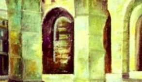 O26- Úr hesthúsi Slómons konungs –Olía á masónít
1967 –Söguleg mynd sem sýnir byggingarlist Rómverja í Jerúsalem.