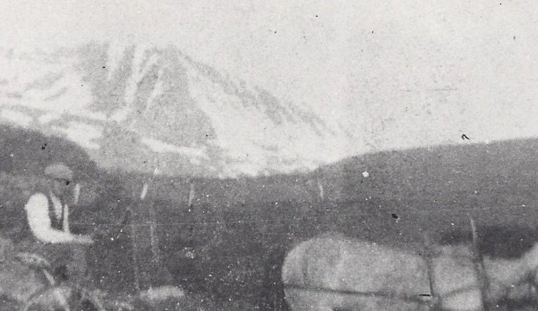 Halldór Hallgrímsson á Melum í Svarfaðardal á fyrstu hestasláttuvél sem kom í Mela.