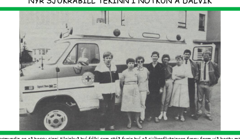 Nýr sjúkrabíll til Dalvíkur 1983