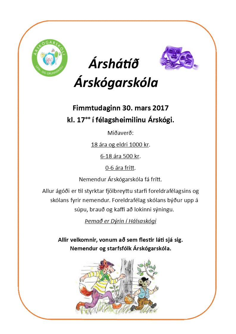 Árshátíð skólans 30. mars