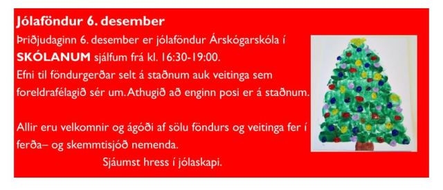 Jólaföndur Árskógarskóla