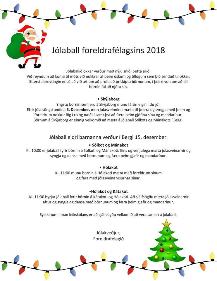 Jólaball foreldrafélagsins