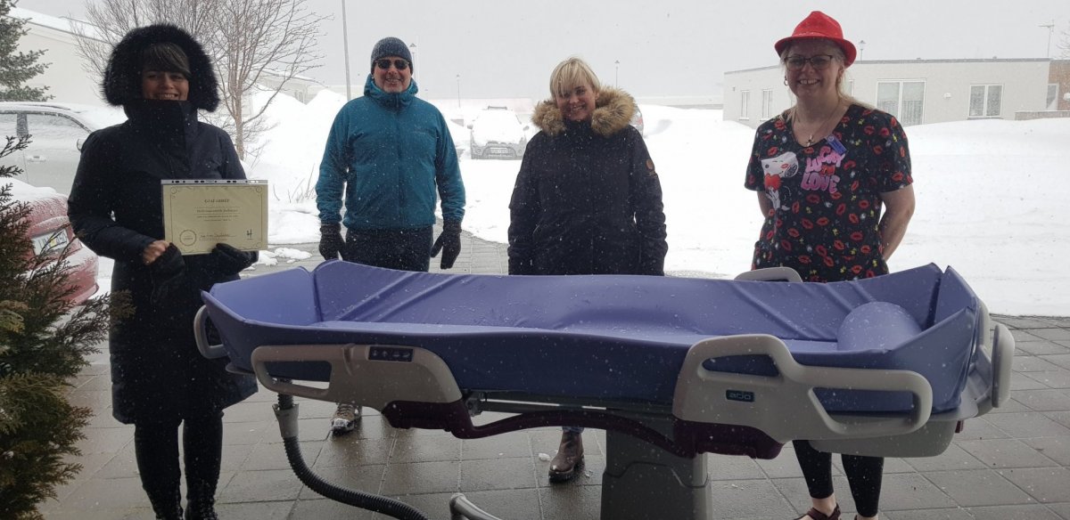 Meðlimir í stjórn Hollvinasamtakanna. Frá vinstri: Rúna Kristín Sigurðardóttir, Júlíus Júlíusson, Da…