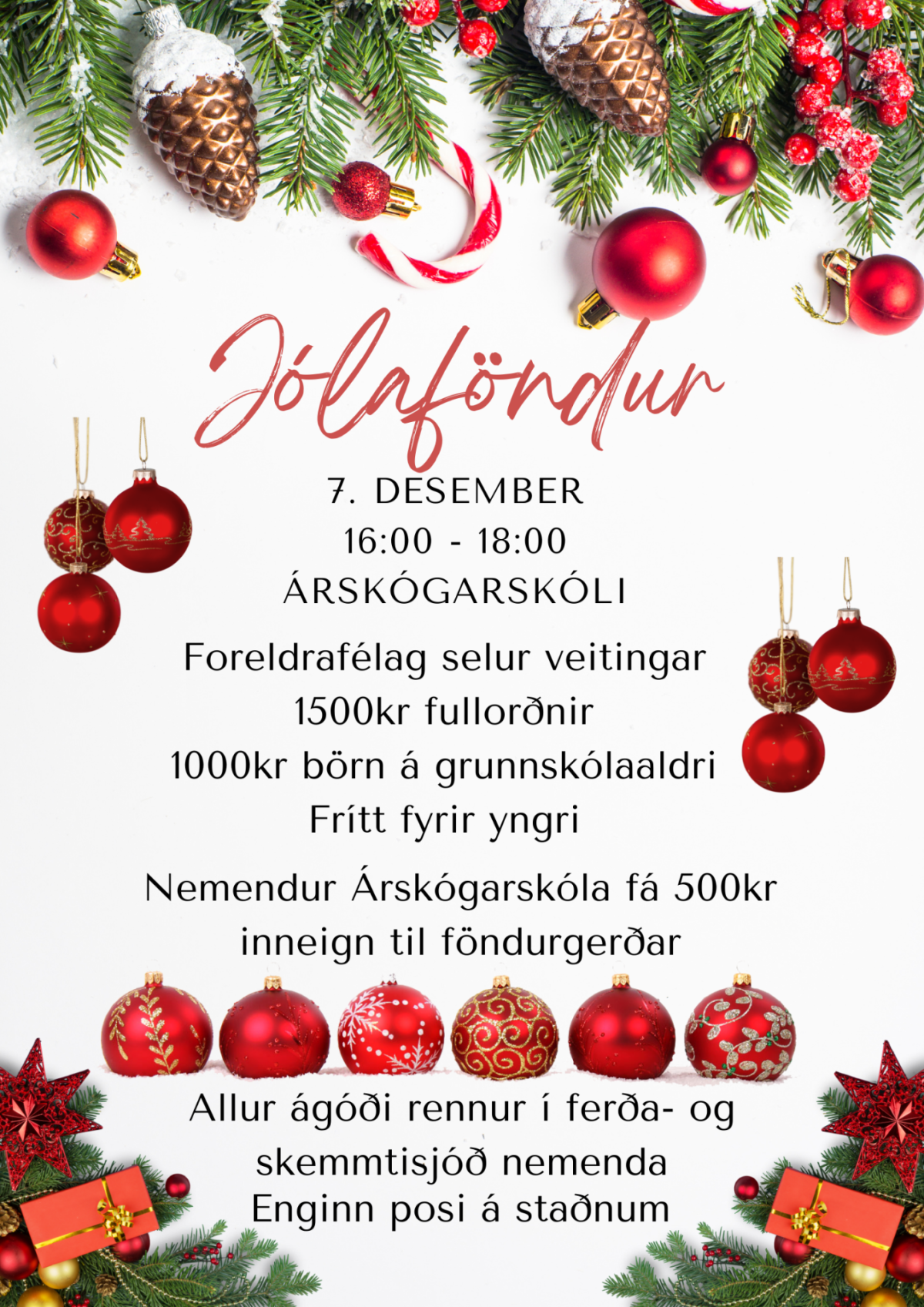 Jólaföndur 7. desember frá 16-18
