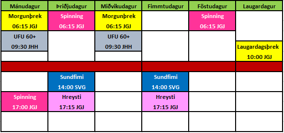 Opnir tímar í íþróttamiðstöðinni