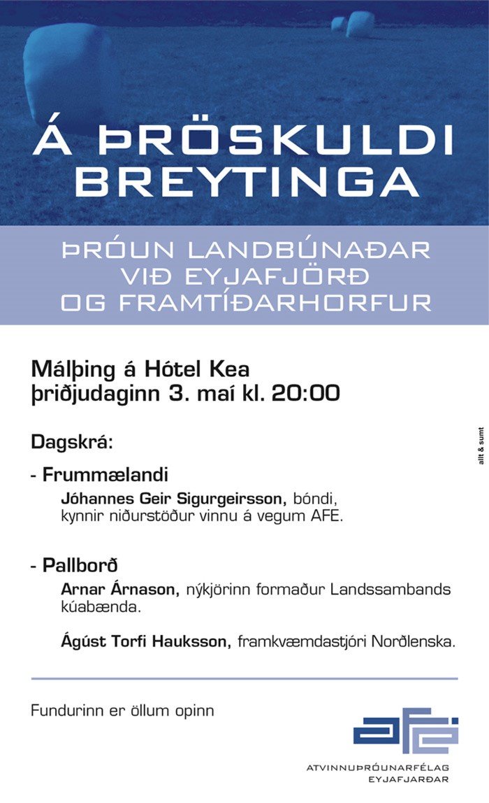 Á þröskuldi breytinga - þróun landbúnaðar