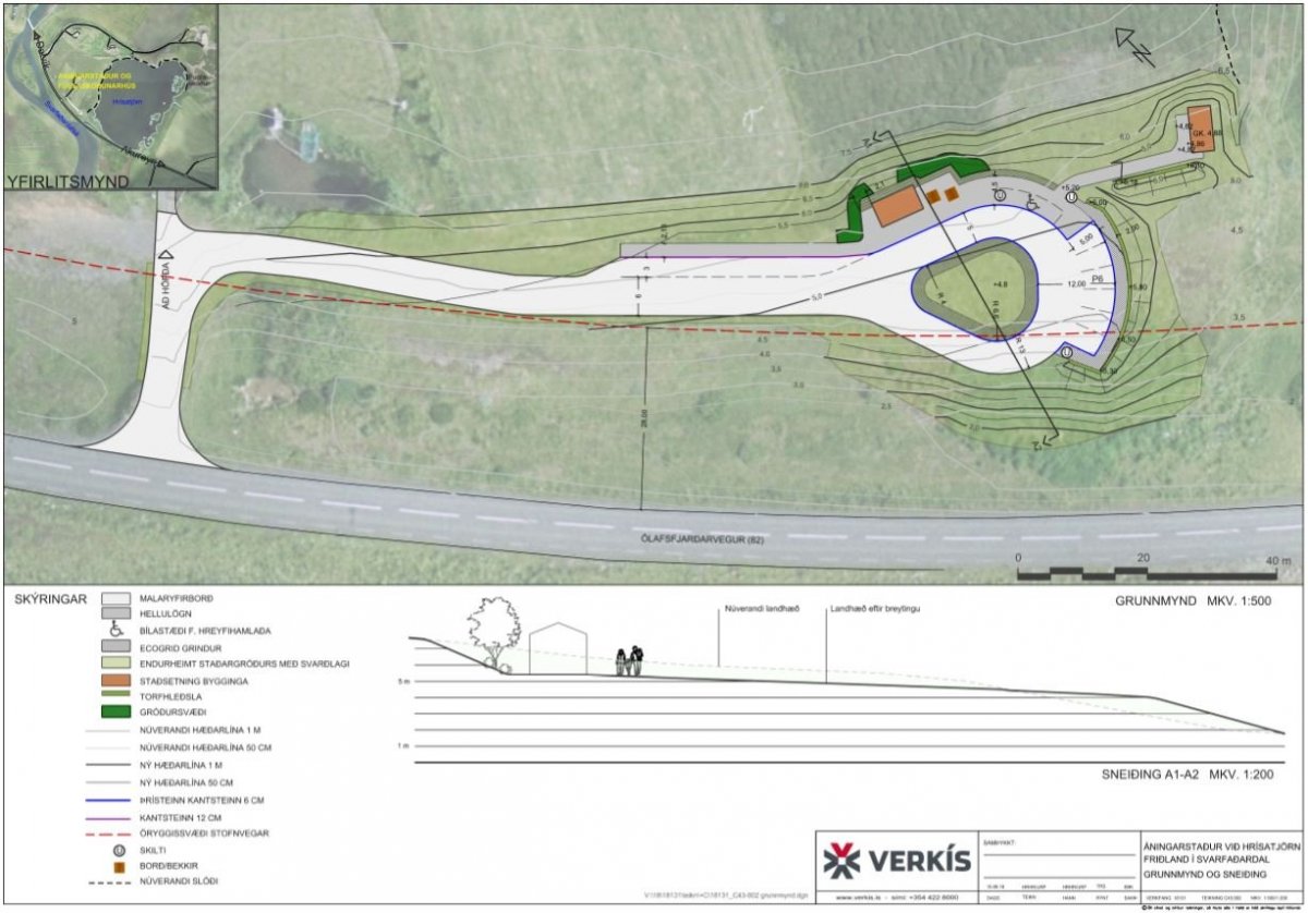 Framkvæmdir hafnar við áningastað við Hrísatjörn