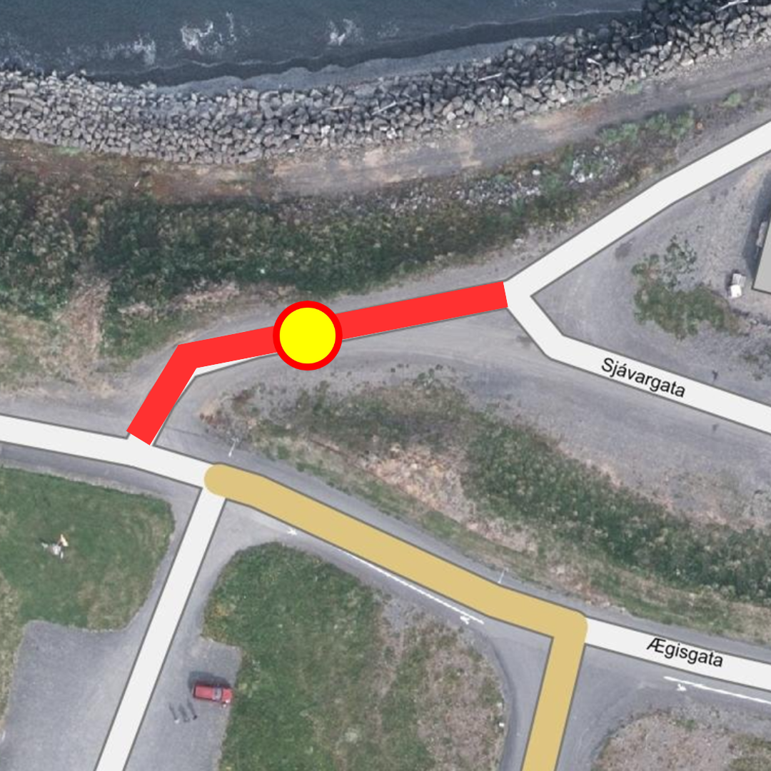 ATH. lokun á götu á Árskógssandi