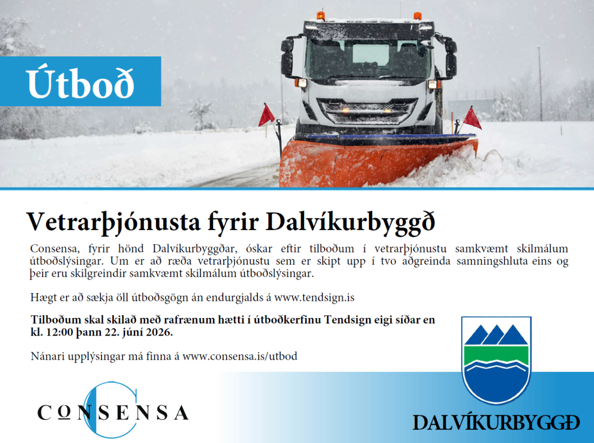 Vetrarþjónusta fyrir Dalvíkurbyggð boðin út