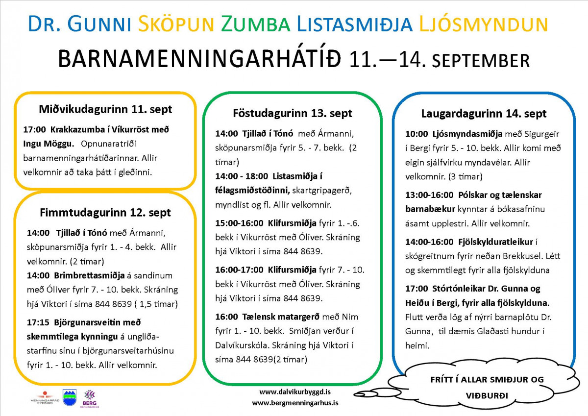 Barnamenningarhátíð 11.-14. september 2013