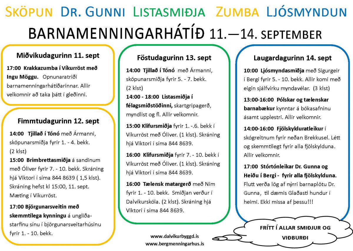 Barnamenningarhátíð 11. - 14. september 2013
