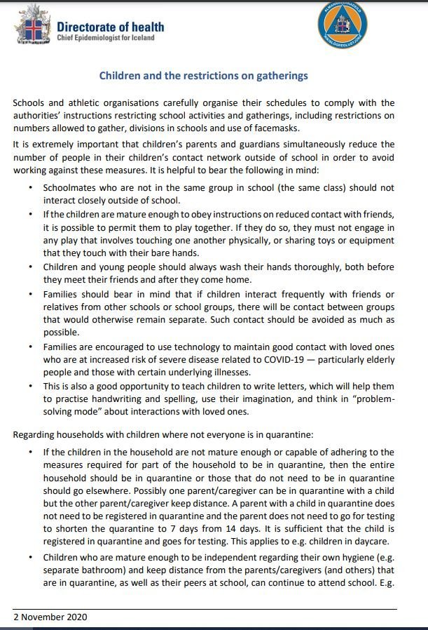 Children and the restrictions on gatherings