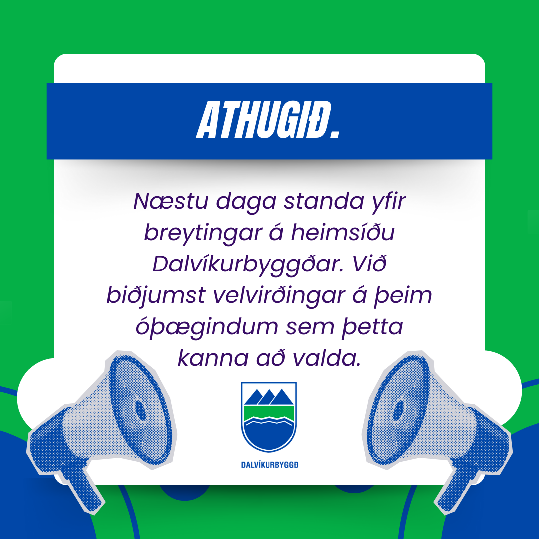 Breytingar á heimasíðu