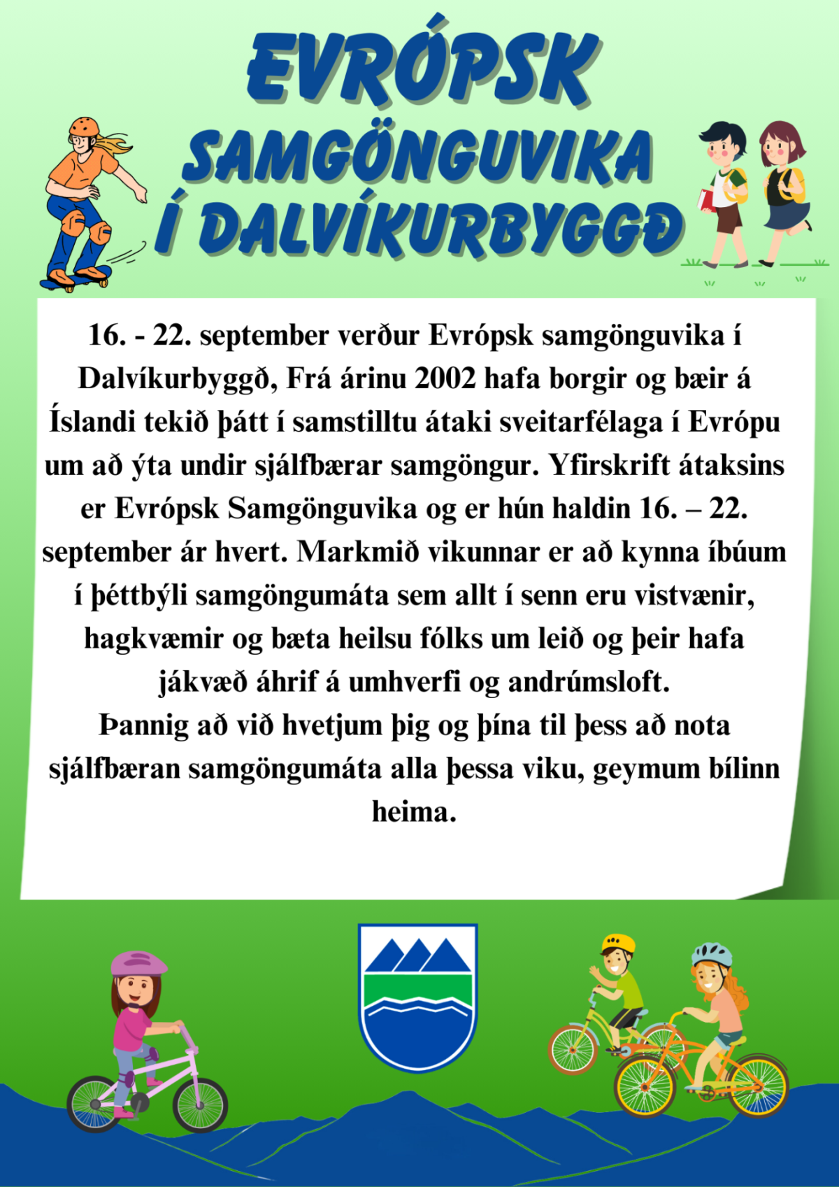 Evrópsk samgönguvika í Dalvíkurbyggð