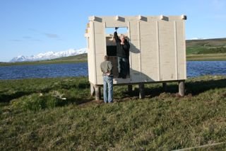 Fuglaskoðunarhúsið risið