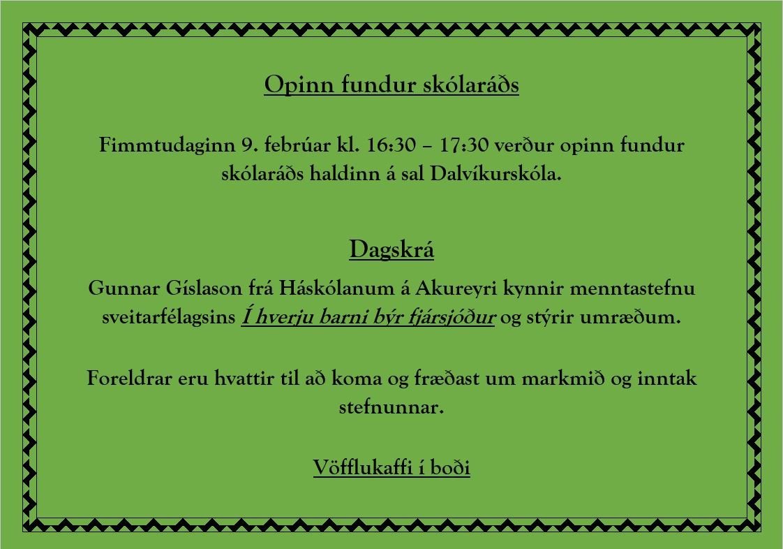 Opinn fundur skólaráðs