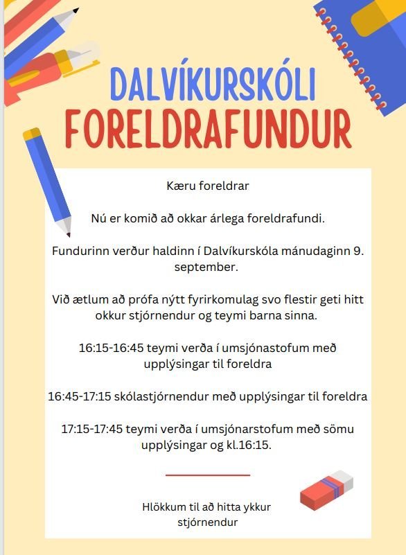 Haustfundur með foreldrum