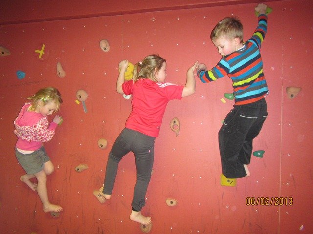 Íþróttatími í golf, og klifuraðstöðunni