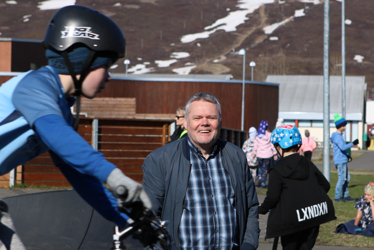 Nýr hjólarampur við skólann