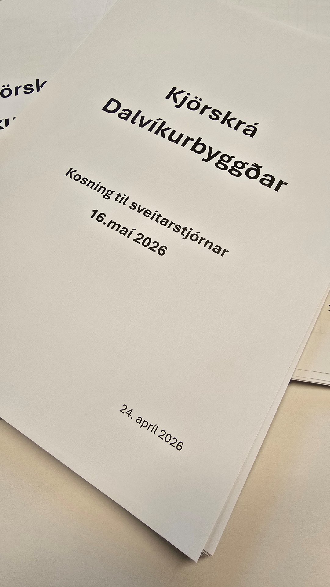 Kjörskrá Dalvíkurbyggðar vegna sveitarstjórnarkosninga 16. maí 2026