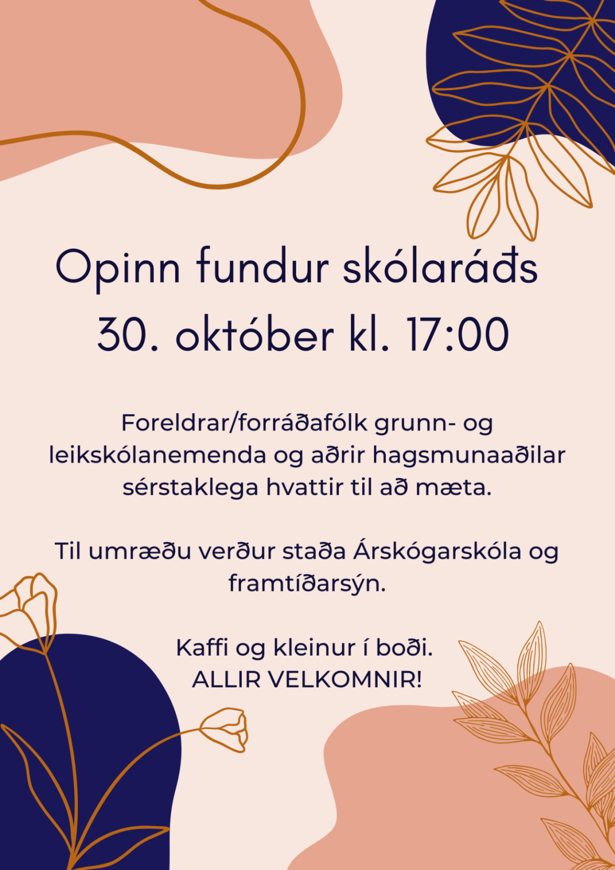 Opinn fundur skólaráðs Árskógarskóla