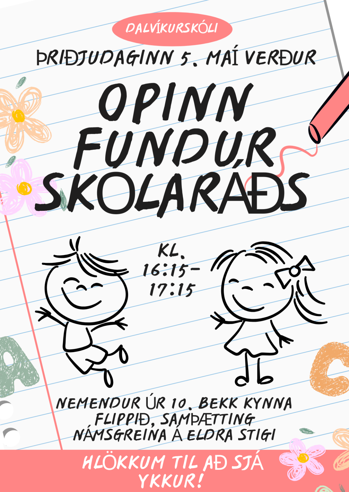 Opinn fundur skólaráðs