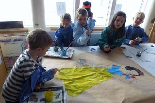 Undirbúningur árshátíðar í myndmennt