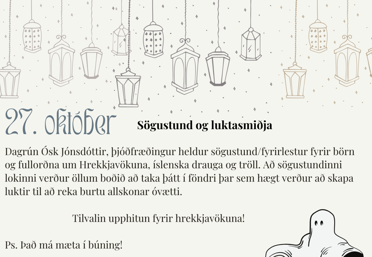 Sögustund og luktarsmiðja 26. október