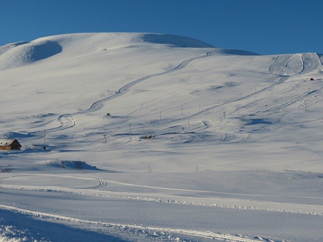 Frábærar aðstæður í Böggvisstaðafjalli