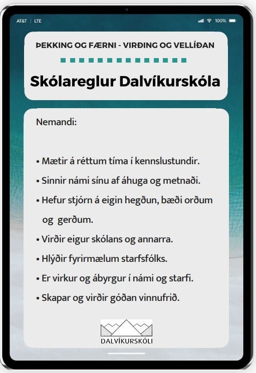 Skólareglur Dalvíkurskóla