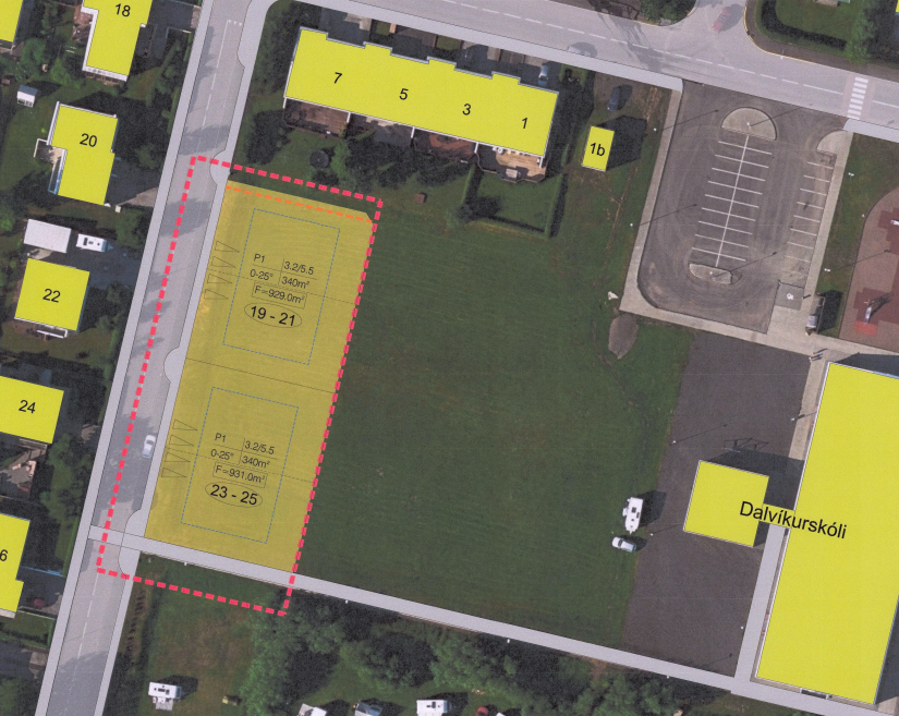 Dalvíkurbyggð auglýsir lóðir til úthlutunar við Svarfaðarbraut 19-21 og 23-25