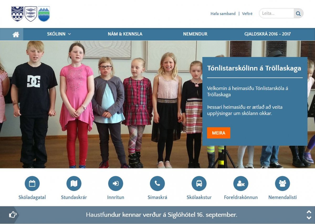 Ný heimasíða Tónlistarskólans á Tröllaskaga