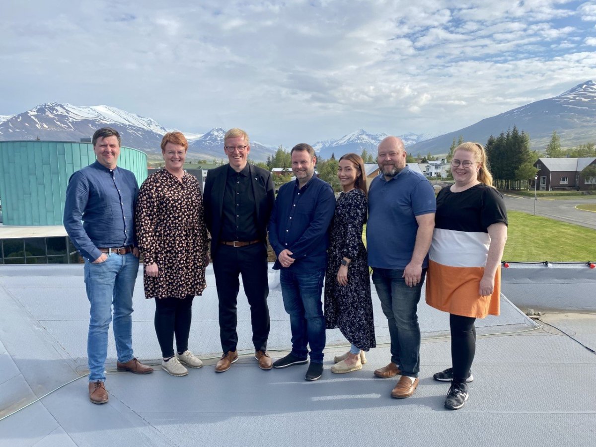 Frá vinstri: Gunnar Guðmundsson (K), Katrín Sigurjónsdóttir (B), Freyr Antonsson (D), Helgi Einarsso…