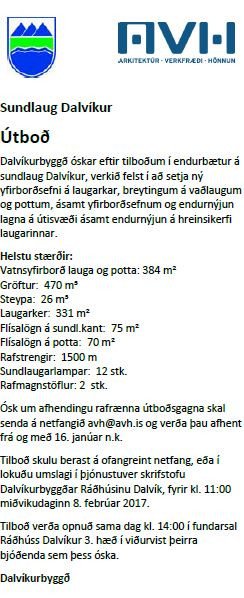 Sundlaug Dalvíkur - útboð