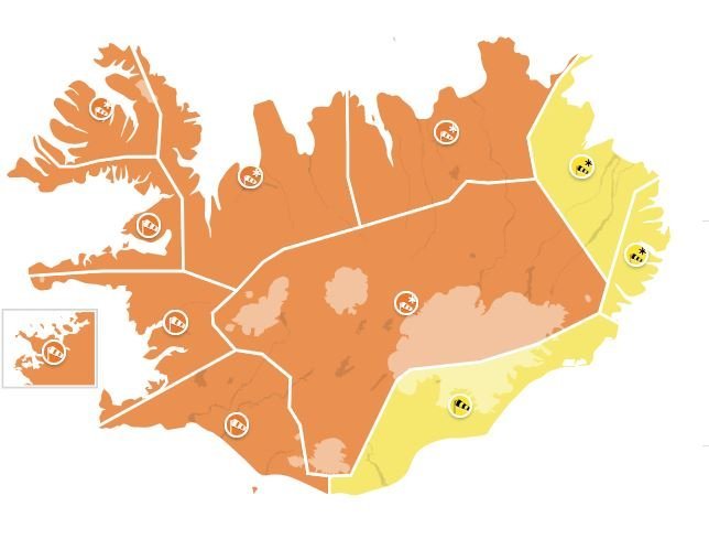Viðvörun frá veðurstofu Íslands