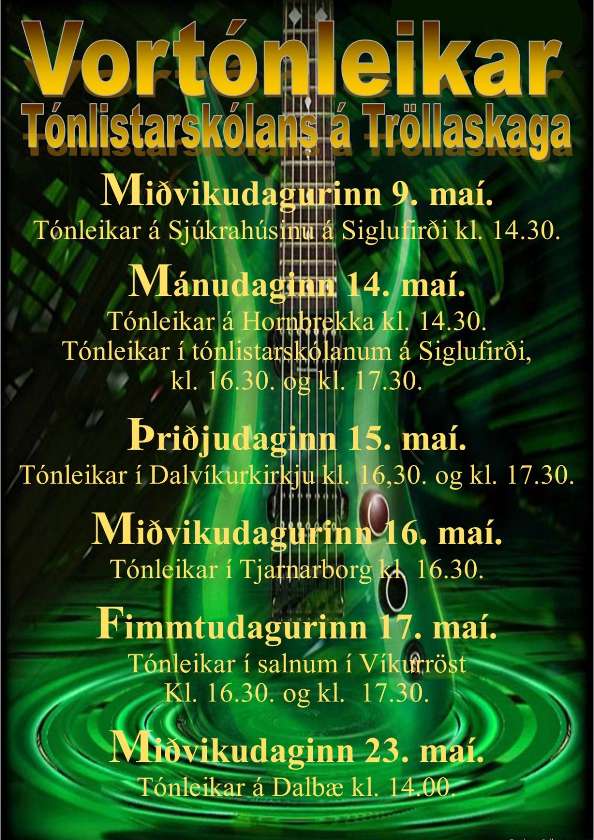 Vortónleikar Tónlistarskólans á  Tröllaskaga