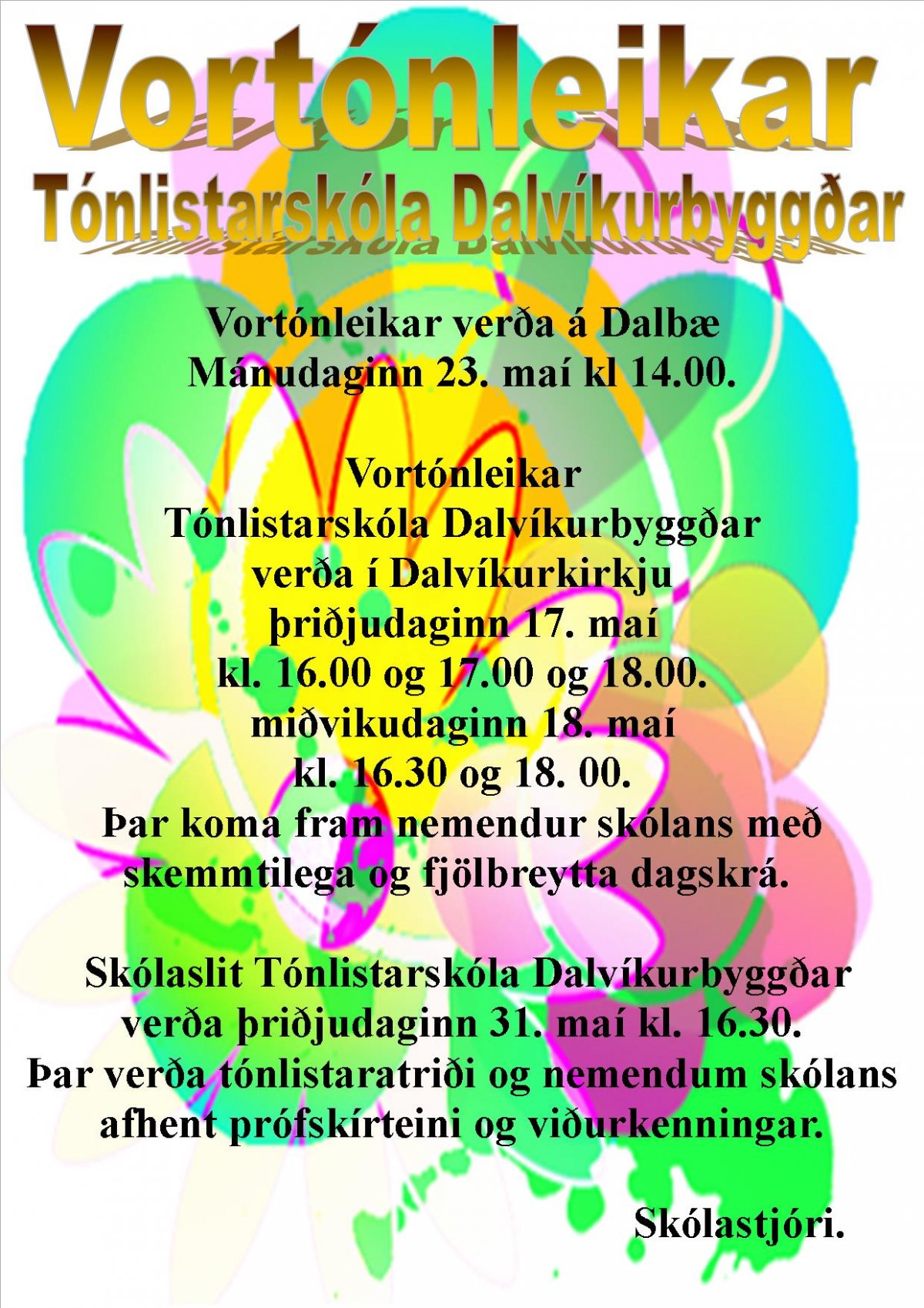 Vortónleikar Tónlistarskólan