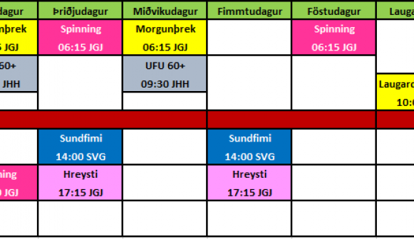 Opnir tímar í íþróttamiðstöðinni