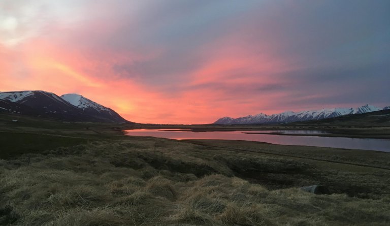 Kvöldroði í Friðlandi fuglanna