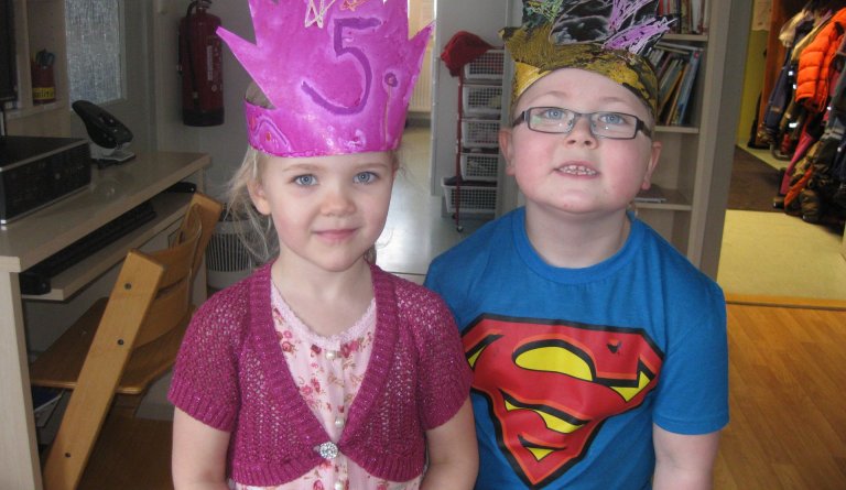 Íris Björk 5 ára og Þröstur 6 ára