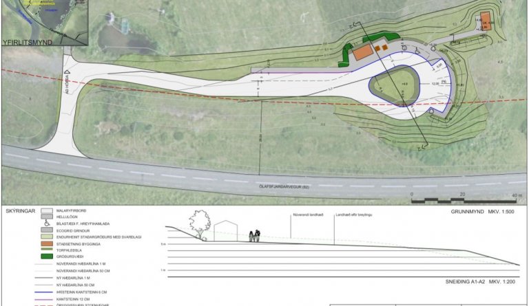 Framkvæmdir hafnar við áningastað við Hrísatjörn