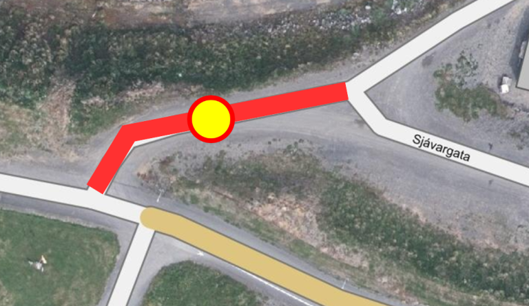 ATH. lokun á götu á Árskógssandi
