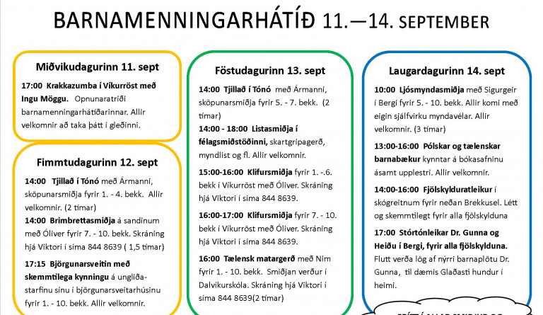 Barnamenningarhátíð 11.-14. september 2013
