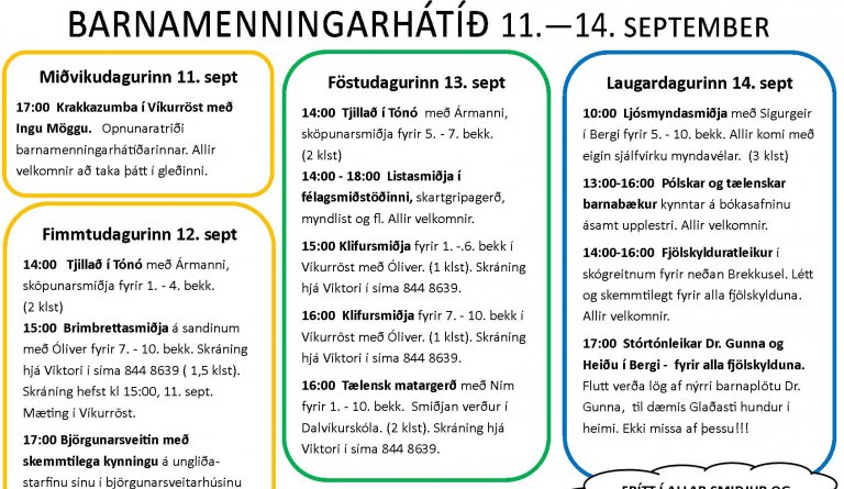 Barnamenningarhátíð 11. - 14. september 2013