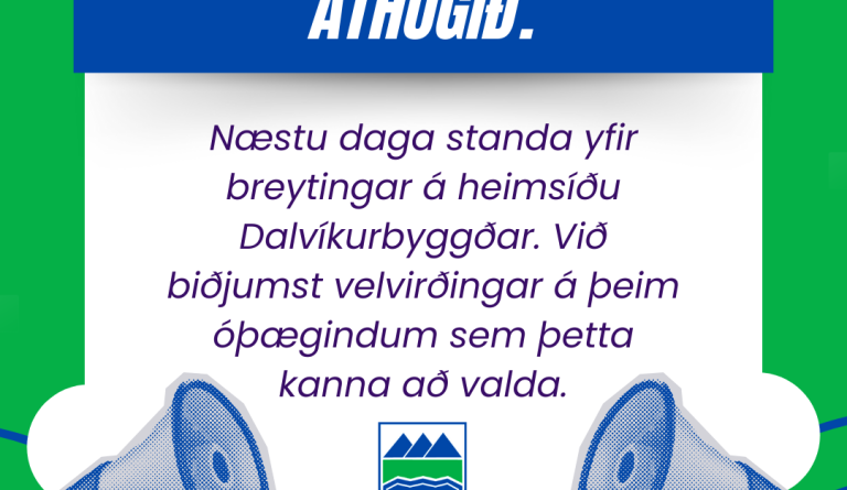 Breytingar á heimasíðu