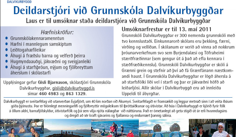 Staða deildarstjóra laus til umsóknar